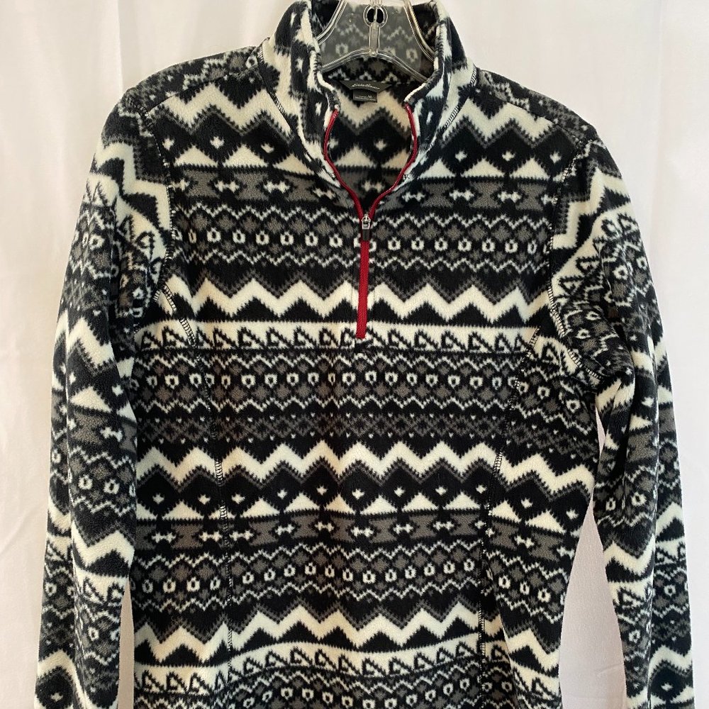 SOLD Eddie Bauer Designer Print Long Sleeve 1/4 Zip Pullover Top NWOT - Picture 3 of 12